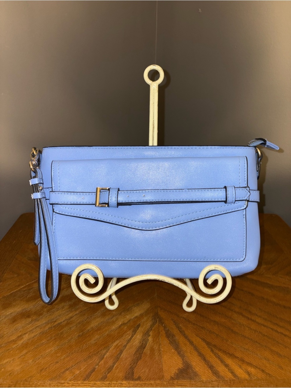 Reed Krakoff Atlantique Blue Belted Front Pocket Wristlet - Picture 3 of 9